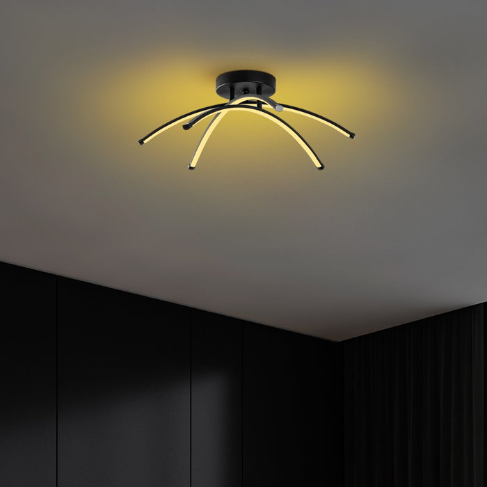 Opviq Lámpara de araña de metal negra con LED de 28W Opviq Lámpara de araña de metal negra con LED de 28W